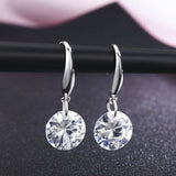 18K White Gold Plated Threader Drop Dangle Hook Earrings Drop Dangle CZ Earrings