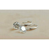 18K White Gold Plated Threader Drop Dangle Hook Earrings Drop Dangle CZ Earrings