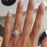  18K White Gold Ring Made With Swarovski Crystals