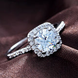 18K White Gold Ring Made With Swarovski Crystals