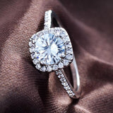 18K White Gold Ring Made With Swarovski Crystals