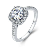 18K White Gold Ring Made With Swarovski Crystals