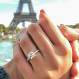  18K White Gold Ring Made With Swarovski Crystals