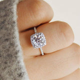  18K White Gold Ring Made With Swarovski Crystals