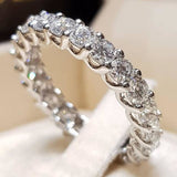 2Pcs Sliver Bridal Set Elegant rings Women Wedding Engagement Jewelry 8 / F