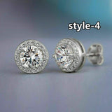925 Silver,Gold,Rose Gold Stud Earrings for Women Fashion Jewelry A Pair/set