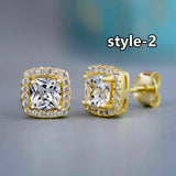 925 Silver,Gold,Rose Gold Stud Earrings for Women Fashion Jewelry A Pair/set