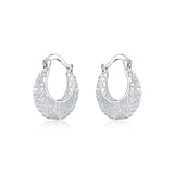 925 Sterling Silver Classic Round Filigree Hoop Earrings Silver Plated
