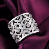 925 Sterling Silver Crystal Heart Ring