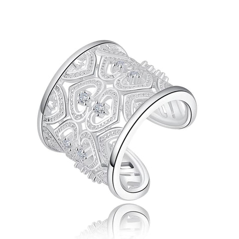 925 Sterling Silver Crystal Heart Ring