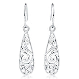 925 Sterling Silver Filigree Teardrop Earrings