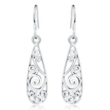 925 Sterling Silver Filigree Teardrop Earrings