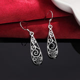 925 Sterling Silver Filigree Teardrop Earrings