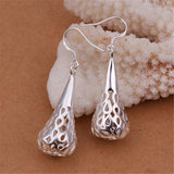 925 Sterling Silver Hollow Drop Earrings
