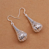 925 Sterling Silver Hollow Drop Earrings