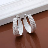 925 Sterling Silver Hoop Pierced Earrings 