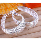 925 Sterling Silver Hoop Pierced Earrings 