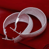 925 Sterling Silver Hoop Pierced Earrings 