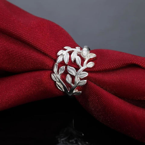 925 Sterling Silver Leaf Ring 6