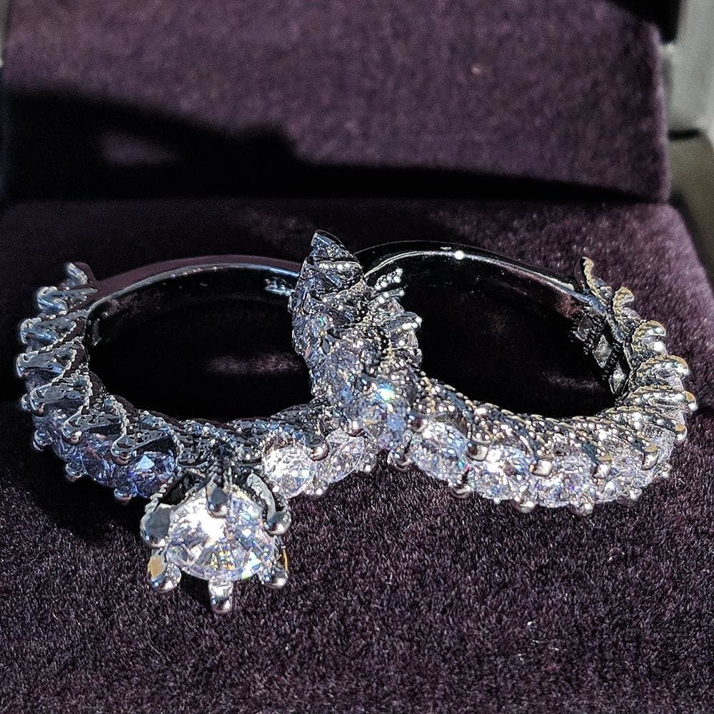 925 sterling silver luxury wedding ring set women bride engagement anniversary jewelry 10