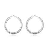 925 Sterling Silver Oval Filigree Hoop Earrings E149