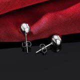 925 Sterling Silver Round Ball Stud Earrings