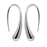 925 Sterling Silver Threader Solid Dangle Hook Tear Water Drop Hanging Earrings