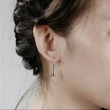 925 Sterling Silver Threader Solid Dangle Hook Tear Water Drop Hanging Earrings