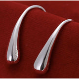 925 Sterling Silver Threader Solid Dangle Hook Tear Water Drop Hanging Earrings