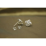 925 Sterling Silver Women Jewelry Love Forever Elegant Crystal Ear Stud Earrings