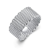 925 Sterling Silver Woven Mesh Ring