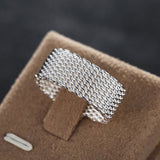 925 Sterling Silver Woven Mesh Ring