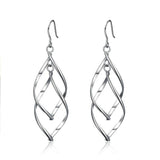 Twisted Sterling Silver Double Drop Earrings