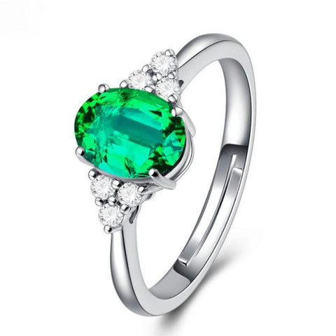 Adjustable Emerald Ring