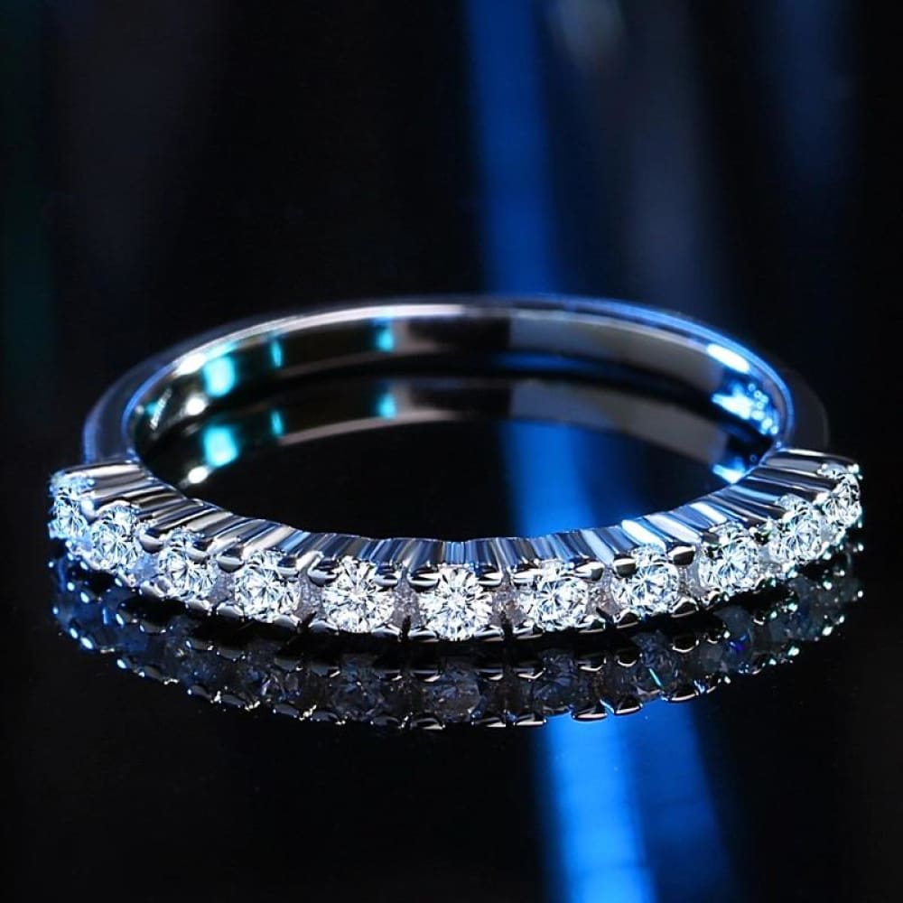 Classic 18K White Gold Plated Engagement Wedding Ring 5