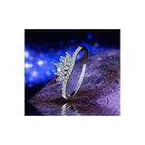 Classic Crown White Gold Plated Crystal Ring