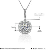 Cushion Cut Pave Crystal Pendant Necklace