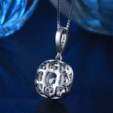 Cushion Cut Pave Crystal Pendant Necklace