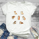 Fashion Women Dog Mood Funny Cute Printing Graphic T Shirt T-Shirt Tee Shirt Tees CZ20401 / XXL