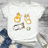 Fashion Women Dog Mood Funny Cute Printing Graphic T Shirt T-Shirt Tee Shirt Tees CZ20402 / S