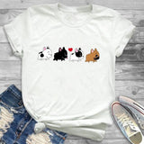 Fashion Women Dog Mood Funny Cute Printing Graphic T Shirt T-Shirt Tee Shirt Tees CZ20408 / M