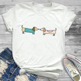 Fashion Women Dog Mood Funny Cute Printing Graphic T Shirt T-Shirt Tee Shirt Tees CZ20411 / L