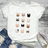 Fashion Women Dog Mood Funny Cute Printing Graphic T Shirt T-Shirt Tee Shirt Tees CZ20394 / S