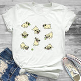 Fashion Women Dog Mood Funny Cute Printing Graphic T Shirt T-Shirt Tee Shirt Tees CZ20393 / S