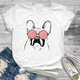 Fashion Women Dog Mood Funny Cute Printing Graphic T Shirt T-Shirt Tee Shirt Tees CZ20395 / L
