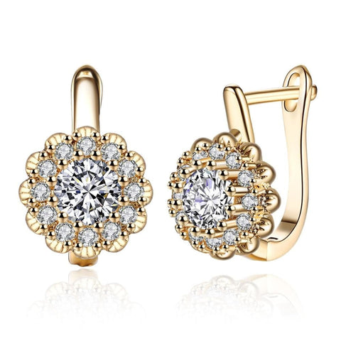 Gold Plated Earrings for Women Wedding Party Ear Ring Jewelry