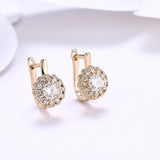 Gold Plated Earrings for Women Wedding Party Ear Ring Jewelry