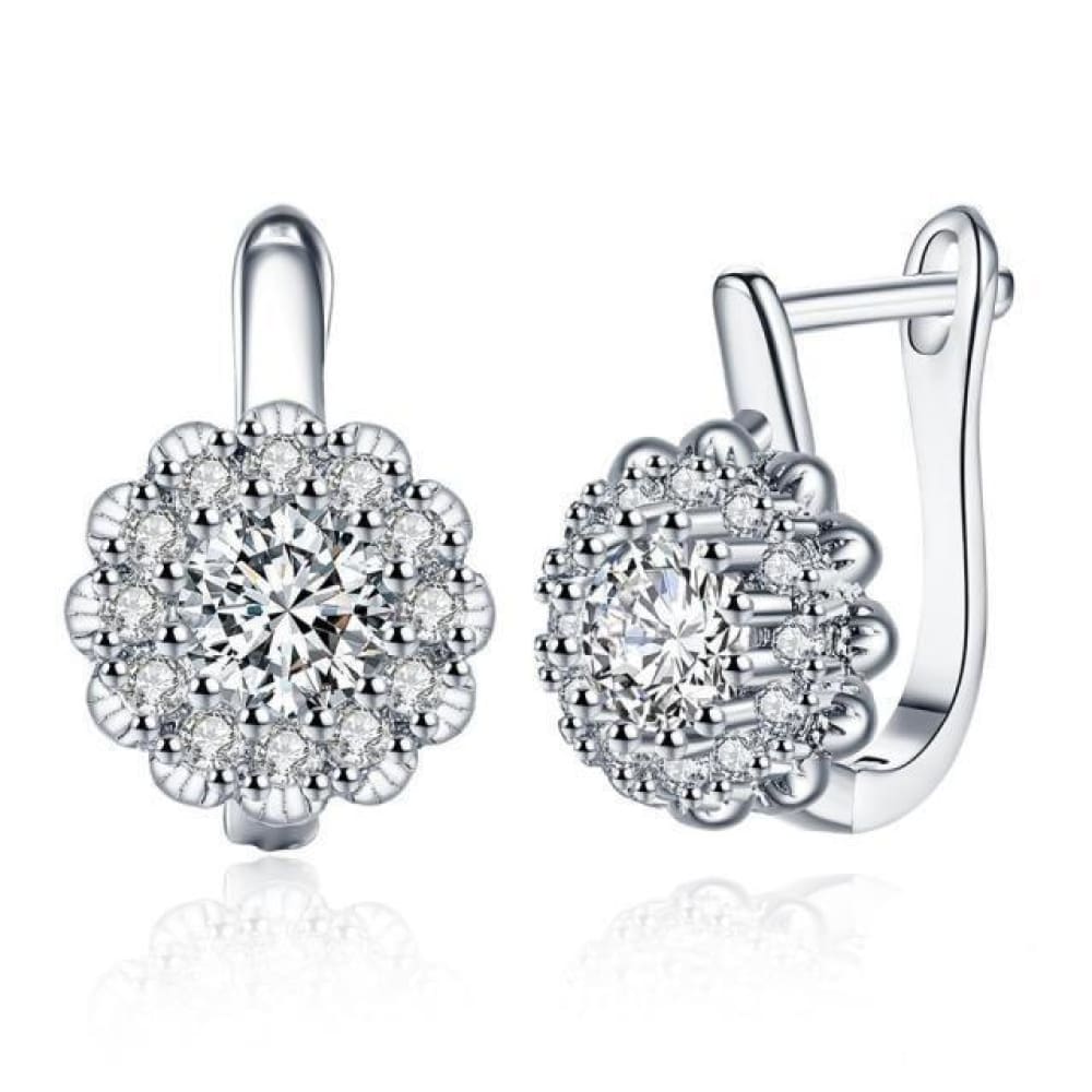 Gold Plated Earrings for Women Wedding Party Ear Ring Jewelry Platinum Plated