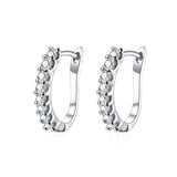 Gold Plated Hoop Earrings with Diamonds AKE150-B