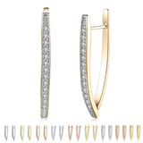 Gold Plated Hoop Earrings with Diamonds